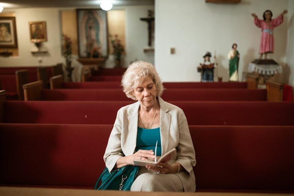 Woman leaving church for the last time during religious deconstruction process