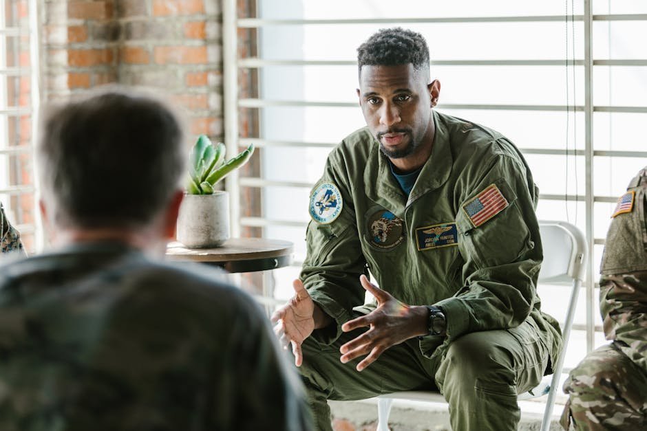 Veteran in therapy session with civilian PTSD specialist